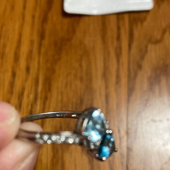 Dazzling Blue Topaz Sterling Silver Ring - Picture 2 of 4